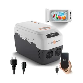Peme Go Elektrische Koelbox, 27.6 Liter, 12V, 220/230 Volt Ac/Dc, Aansluiting Voor Auto En Camping, Thermo-elektrisch Frigobox - Zwart-wit