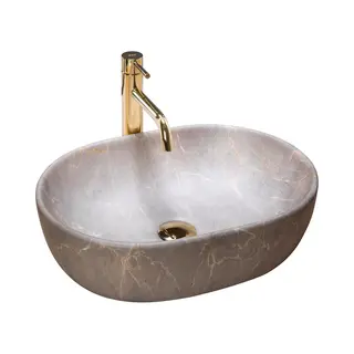 Rea Lara Beige Opzetwastafel Steen Imitatie 48, 5x35 Cm