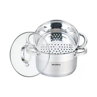 Klausberg 7135 - Stoompan - 3 Delig - 18cm - Rvs - Alle Warmtebronnen
