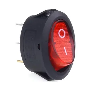 AMiO Inbouw Schakelaar 12/230V Drukknop - Aan/Uit Met Led (2 Standen) Rood