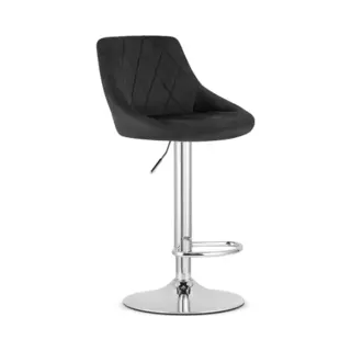Best For Home Tabouret Kast - Velours Noir/base Chromée