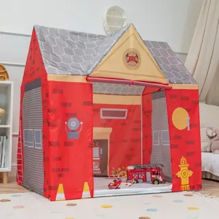 Selonis Playhouse Play Tent For Kids Fire Station Durable And Creative Adventure 110X80x115cm Space Realistic Fire Truck Details Easy Assembly For