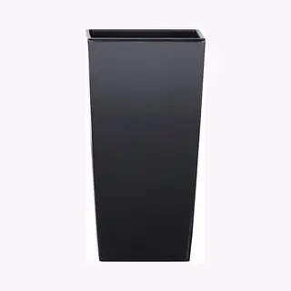 Prosperplast Bloempot/plantenpot Urbi - Antraciet - Kunststof - 19 X 19 X 37 Cm - Hoog - Met Binnenpot - Tuin Potten