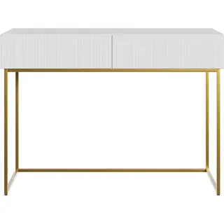 Selsey Veldio - Kaptafel 110 Cm - Wit Met Gouden Poten