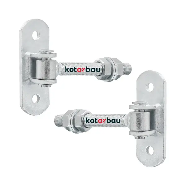 Kotarbau Set Van 2 Scharnieren Voor Poort, Staal, 130mm M16, Zilver thumbnail