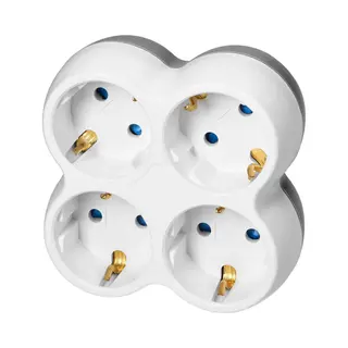 Orno Doorvoerstekker - 4 Stopcontacten - Splitter Met Max 3680 Watt - Wit