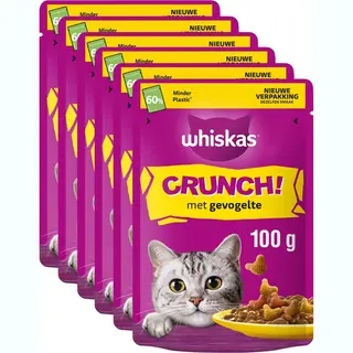 Whiskas Kattensnoepjes - Crunch Snacks - Gevogelte - 6 X 100g