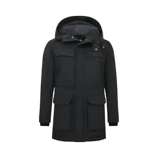 Enos Lange Heren Parka Jas Met Capuchon - 891- Zwart