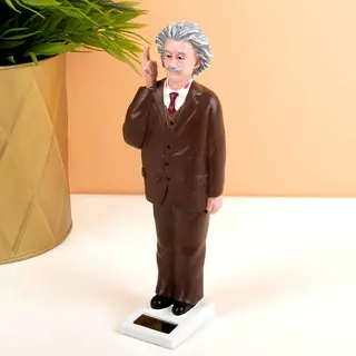 Kikkerland Solar Einstein, Angetrieben Von Sonnenstrahlen, Perfekt Für Bücherregal, Fensterbank, Werkzeugpanel, 1609, Braun, 16.5 X 3.8 X 3.8 Cm