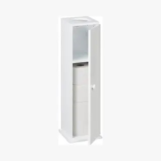 Wc Kastje - 2 Vakken - Met Deur - 65x19, 5x19, 5 Cm - Voor Toiletrollen - Smal