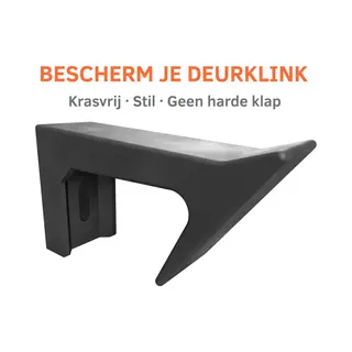 Reimech Flexibele Deurklinkhaak – Rubber Deurstopper Voor Muur – Beschermt Deurklink & Wand – Inclusief Bevestiging - Zwart