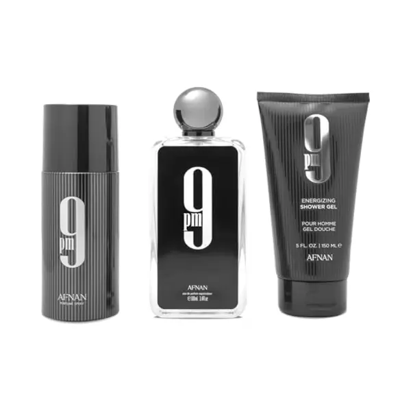 Afnan Perfumes 9PM Lahjapakkausâ 100ml Edp + 150ml Suihkugeeli + 150ml Deodoranttisuihke thumbnail