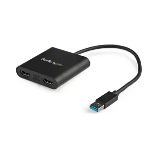 StarTech.com Usb 3.0 naar Dual Hdmi Adapter - Dual 1080p of Single 4K 30Hz - Externe video & grafische kaart - Usb Type-A naar Hdmi Dual Monitor Display Adapter - Alleen Windows - Zwart