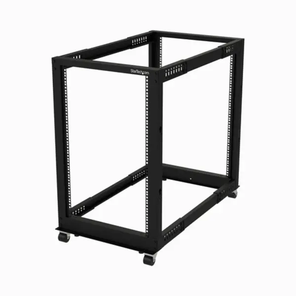 StarTech.com 4-Pfosten 18 He Mobiles Open Frame Serverrack, 19 Zoll Netzwerk Rack mit Rädern, Rack für Computer/Av/Daten/It Geräte - Rollen, Nivellierfüße oder Bodenmontage thumbnail