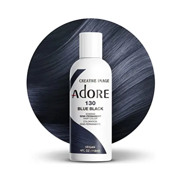 Adore Glänzende Semi-permanente Haarfarbe, 130 Blau-Schwarz thumbnail