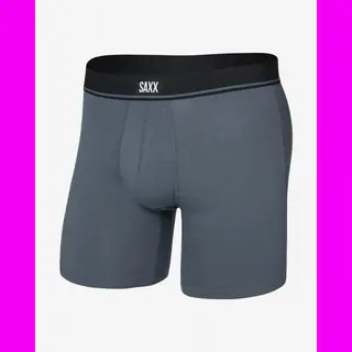 Saxx Essential Cotton Boxershorts Dunkelgrau - M