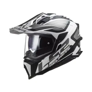 LS2 MX701 Explorer Alter Matt Zwart Wit Ece 22.06 Adventure Helm - Maat S - Helm