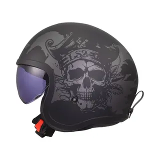 LS2, Jet Motorradhelm Spitfire Ii Willy Black Grey, M