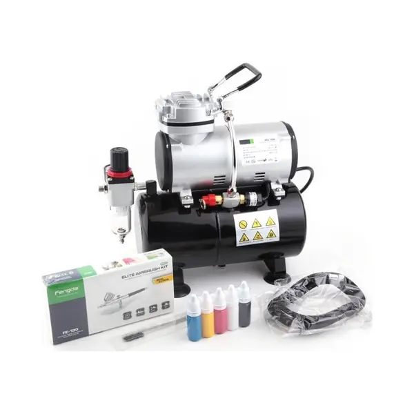 Fengda Fd-186K Airbrush Kompressor Komplett Set Mächtig Luftstrom Und Luftdruck Mit Airbrushpistole Und Airbrush Zubehör Profi Starter Set. thumbnail