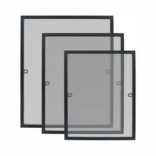 Aufun Vliegenhor Voor Ramen Hor Zonder Boren Of Schroeven Met Aluminium Frame Voor Slaapkamer Keuken(80x100cm, Antraciet)