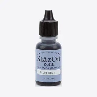 Stempelkussen Vulling Jet Black - Stazon Tsukineko