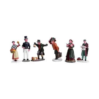 Lemax Christmas Village Townsfolk Figurines Set Of 6-92355