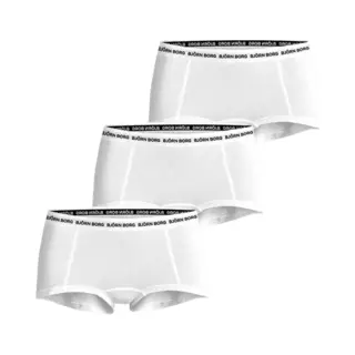 Björn Borg Dames Boxershorts Logo Vrouwen Onderbroek - 3 Stuks - Katoen - Wit - Maat L