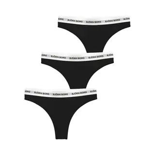 Björn Borg Dames Strings Vrouwen Onderbroek - 3 Stuks - Zwart - Katoen - Maat L