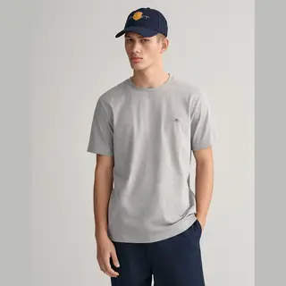 Gant Shield T-Shirt Ronde Hals Grijs, Melange