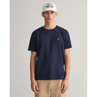 Gant T-shirt Shield Logo Donkerblauw (navy) - Maat M - Heren - Casual T-shirts