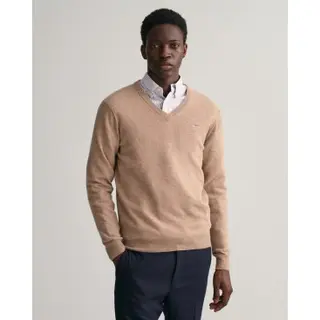 Gant For Man. 87212 V-neck Pullover In Very Fine Beige Sheep's Wool (3XL), Casual