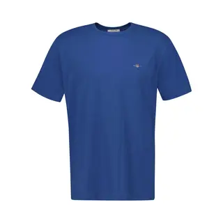Gant Shield T-Shirt Ronde Hals Vintage Blauw, Effen