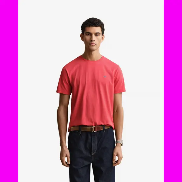 Gant Shield T-Shirt Ronde Hals , Effen thumbnail