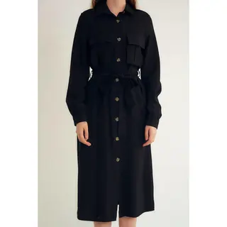 parisian Dames Blanco Lange Jurk - M34769 - Zwart