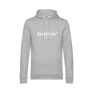 Heren Hoodies Met Ballin Est. 2013 Basic Hoodie Print - Grijs - Maat Xs