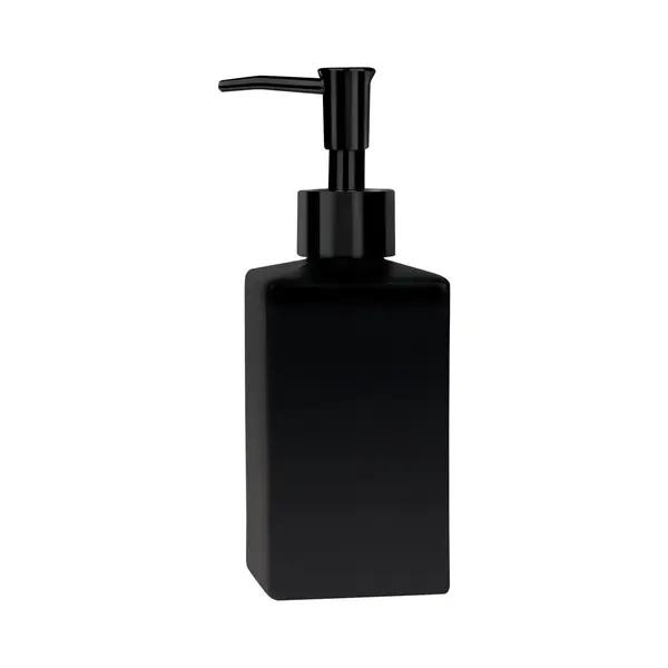 Spirella Seifenspender Quadro Porzellan Flüssigseifen-Spender 300ml Matt Schwarz thumbnail