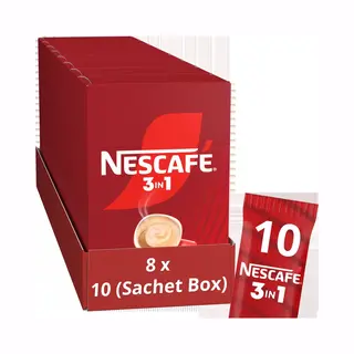 Nescafé 3in1 Oploskoffie - 8 Doosjes X 10 Zakjes