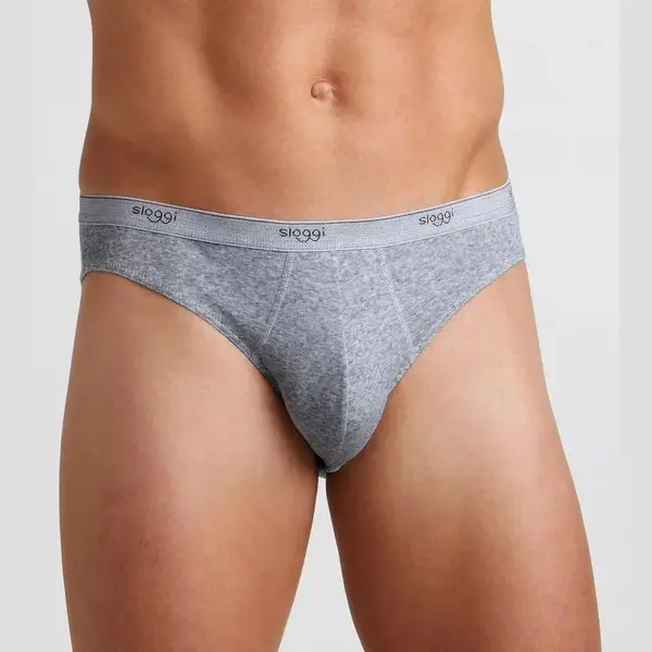 Sloggi 2-pack Basic Mini Heren Slips - Lage Heren Slips - Heren Onderbroek Katoen - M - Grijs thumbnail