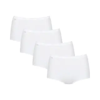 Sloggi Basic+ Set Maxislips Voor Dames, Set Van 4, Wit.