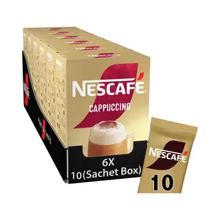 Nescafé Cappuccino Oploskoffie - 6 Doosjes X 10 Zakjes