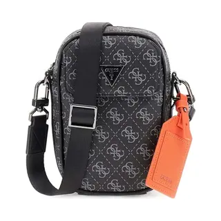 Guessvoor Mannen. HMMILOP5425 Mini Milano Schoudertas Zwart (Osfa), Casual, Polyurethaan