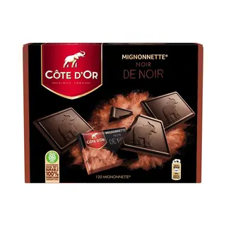 Côte D'Or Mignonnette Noir Chocolade - Chocolaatjes Extra Puur 120 X 10g - 1, 2KG - Chocoladerepen En Tabletten - Chocolade Voor Bij De Koffie -