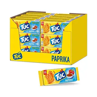 Tuc Crackers Paprika - 24 X 100g - Voor De Borrel - Zoutjes - Crackers - Snack - Lekker Bij De Film