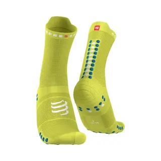 Compressport Pro Racing V4.0 Run High Socken Gelb/blau - T1
