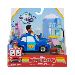 Spin Master Disney Junior Disney Firebuds Vuur Vriendjes - Jayden en Piston speelgoedauto met terugtrekfunctie en donut-driftactie