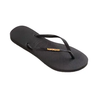 Havaianas Slim Logo Metallic Slippers - Zwart - Goud