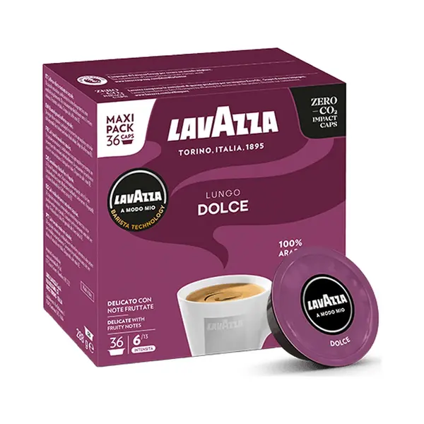 Lavazza A Modo Mio Lungo Dolce Kaffeekapseln Für Lavazza®-Maschinen, 36 Stück. thumbnail