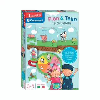Clementoni Education - Fien En Teun Puzzelspel Met Boerderijthema - Legpuzzel Met Draaischijf - Het Leerzame Cadeautje - 3-5 Jaar