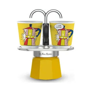 Bialetti Mini Express Lichtenstein Moka pot Silber, Gelb