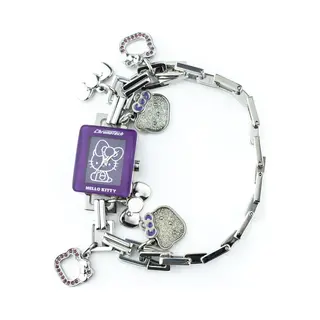 Chronotech Hello Kitty - Ct.6323L/09M – Dameshorloge – Kwarts – Analoog – Armband Roestvrij Staal Zilver, Paars/zilver, Paars/zilver